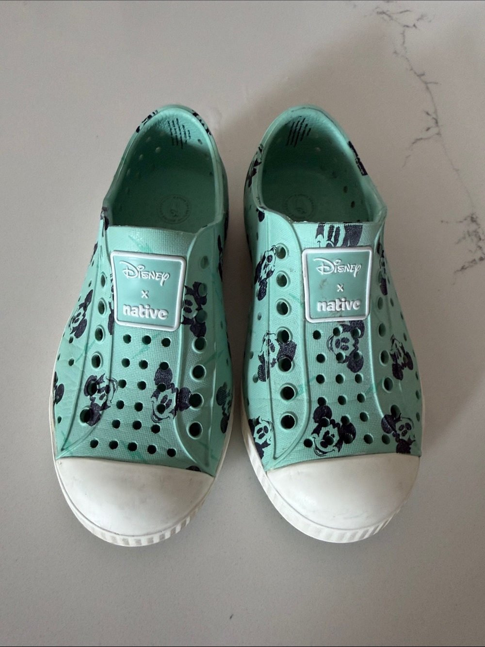 Native Shoes Kids Mint Green Mickey Water Slip-Ons